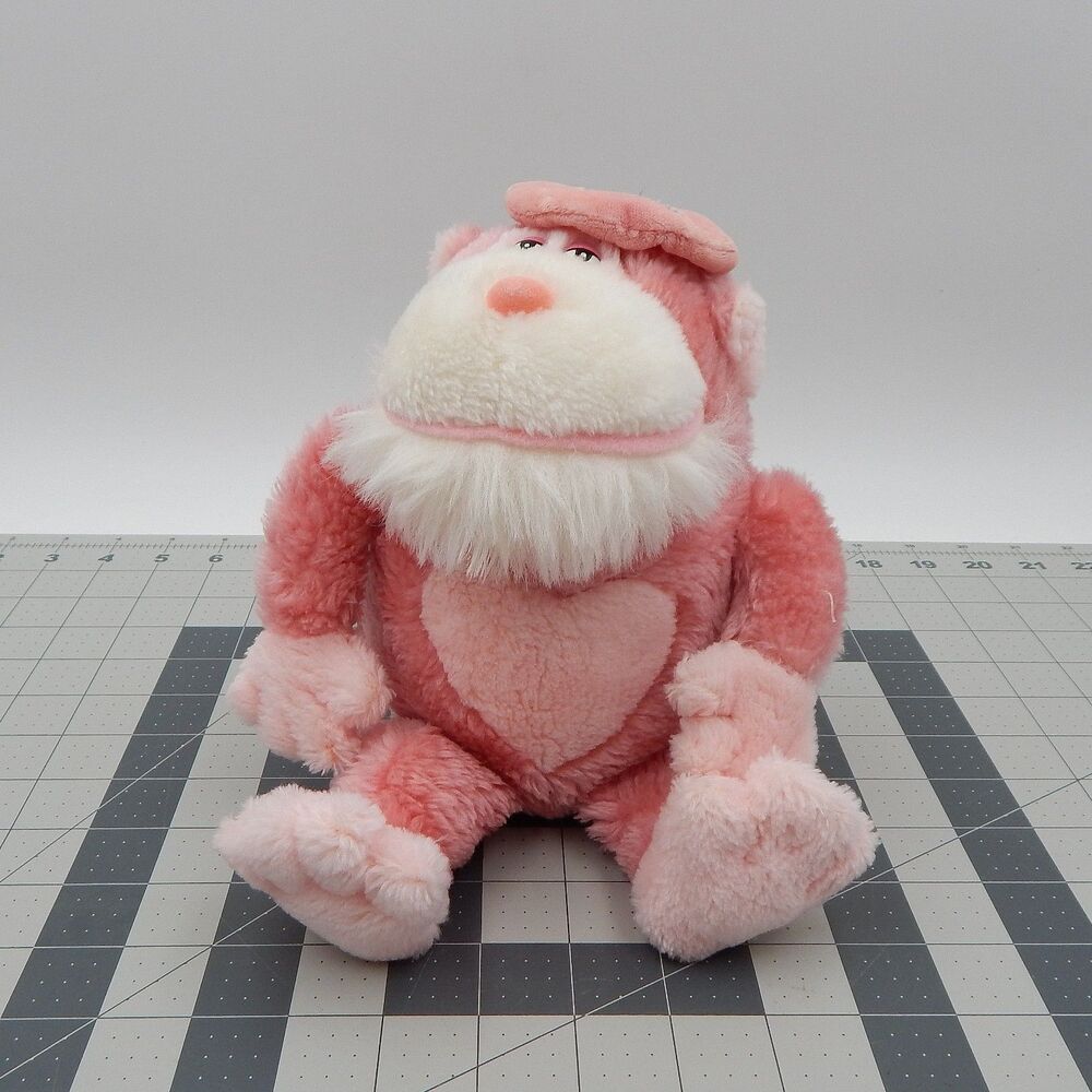 Mighty Star Maurice Pink Heart Gorilla 1984 Plush Stuffed Monkey Ape 4274 Beret